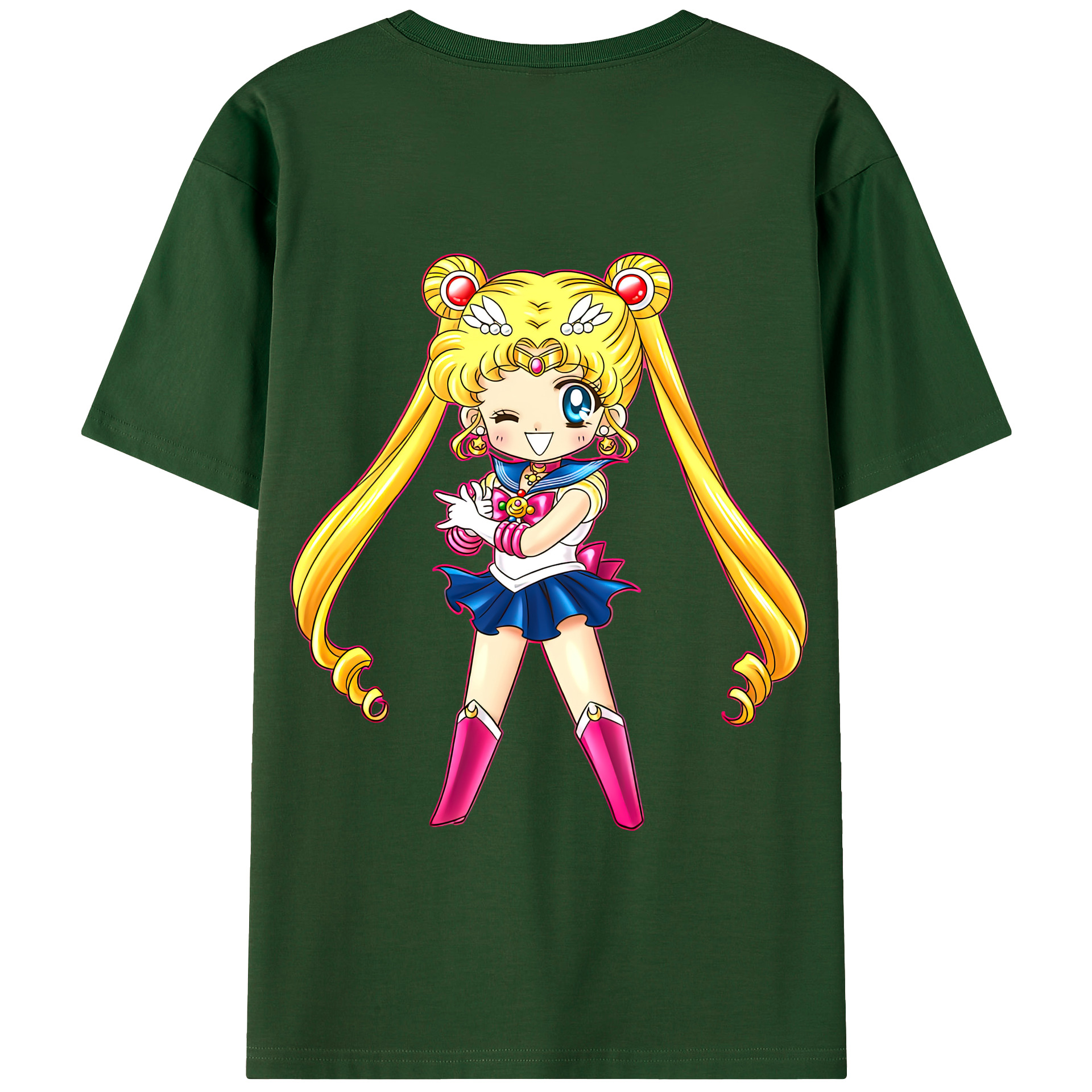 （画像用） 美少女戦士セーラームーン 月野 うさぎ つきの うさぎ Sailor Moon Tsukino Usagi 綿100％半袖Tシャツ（背面プリント）